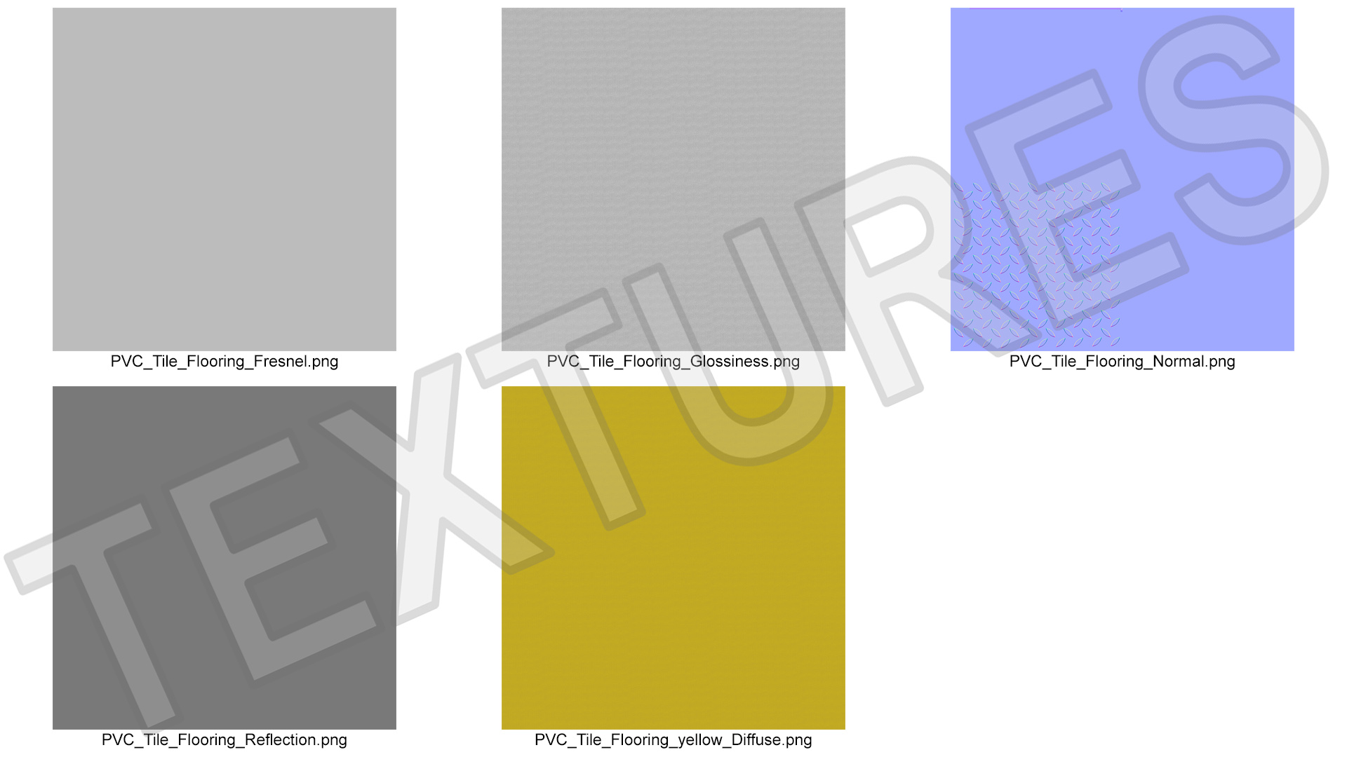 3D Connectable Floor Mat Tile Yellow model