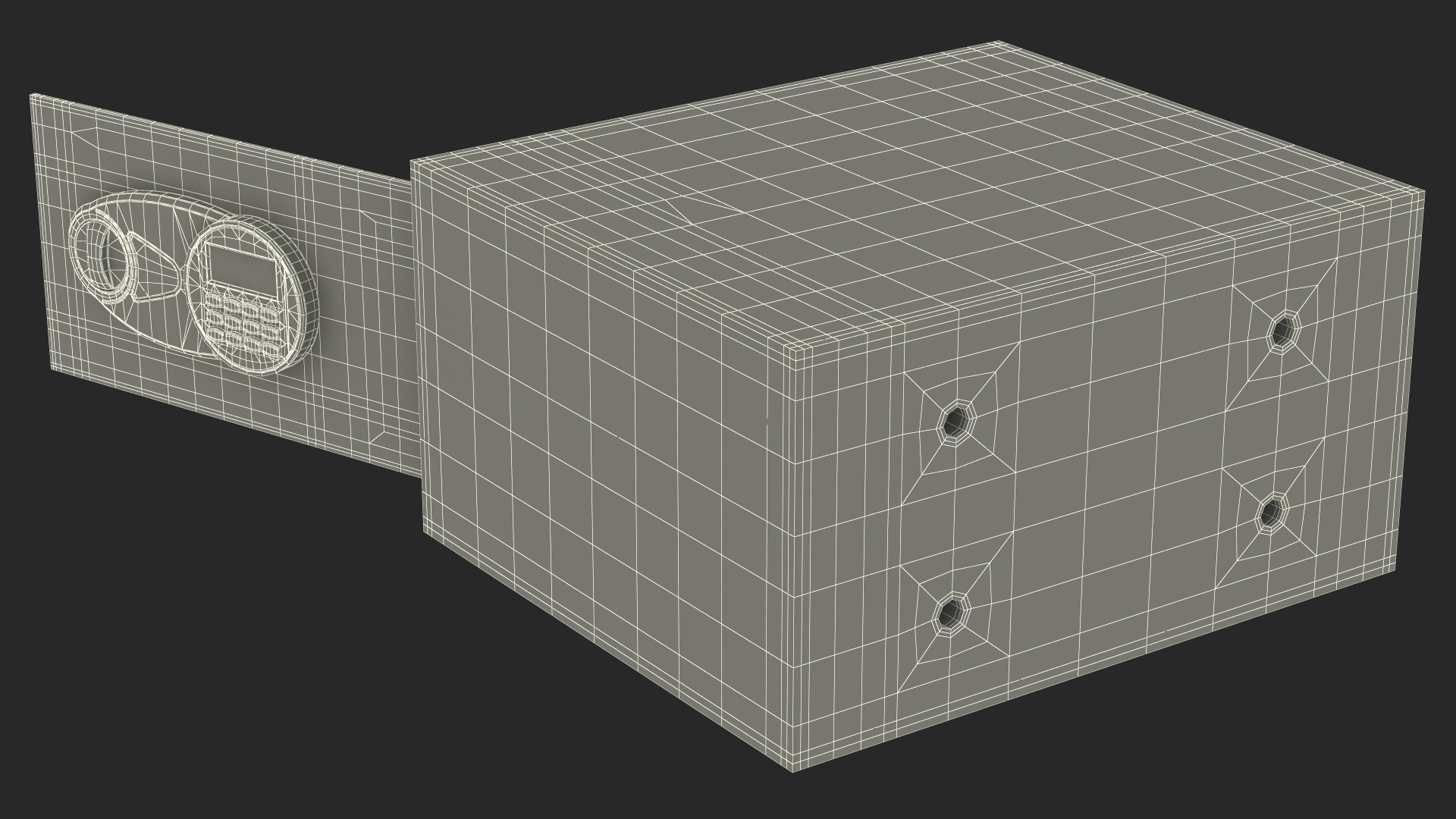 3D Digital safe with money model