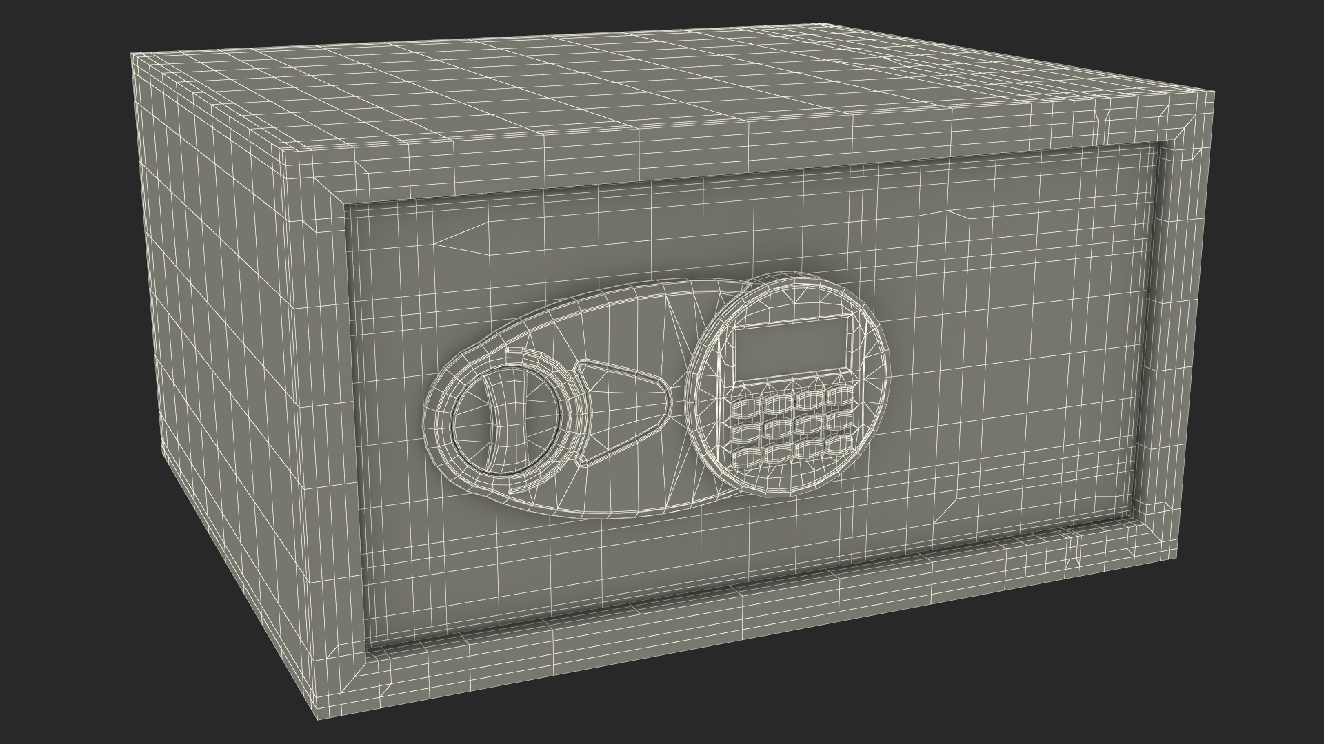 3D Digital safe with money model