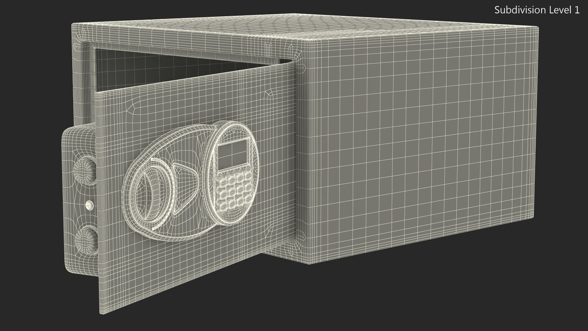 3D Digital safe with money model