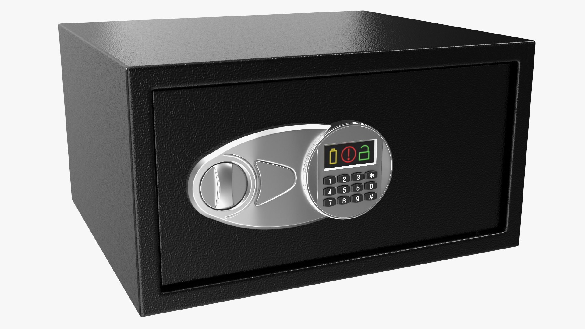 3D Digital safe with money model
