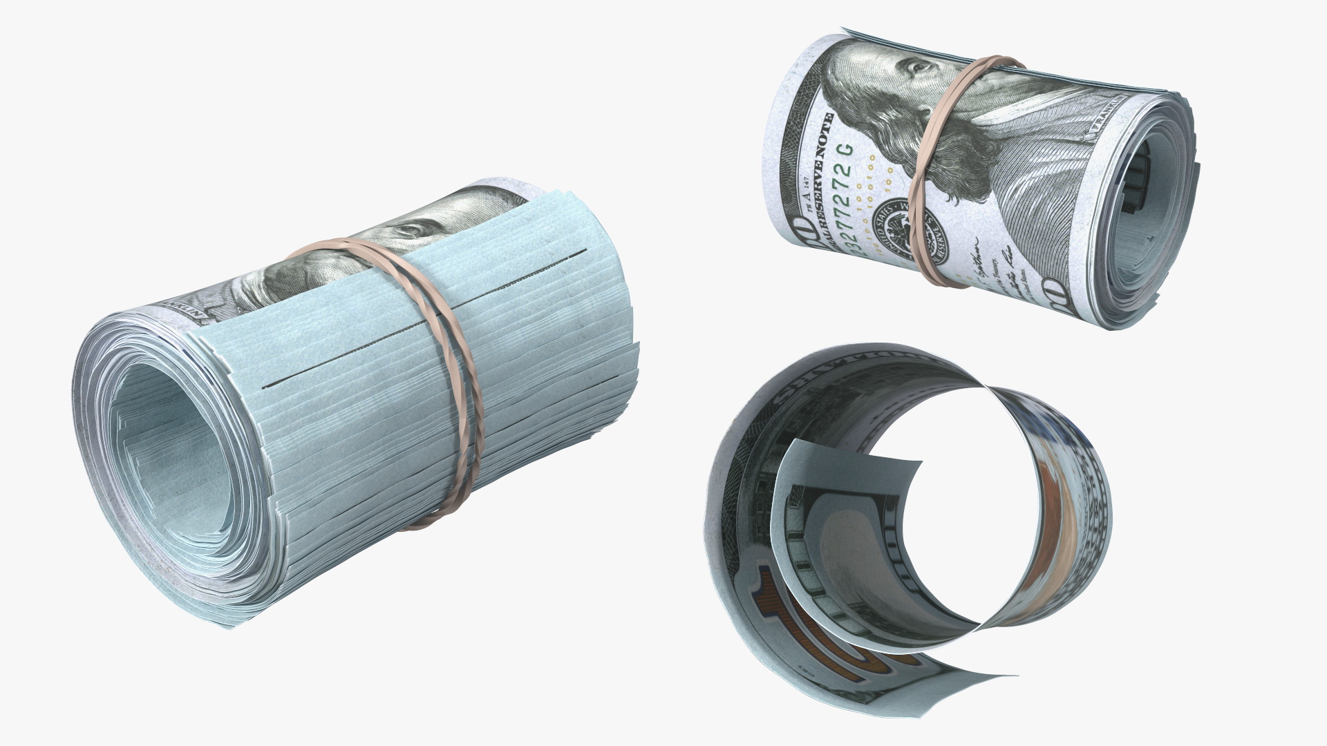 3D Digital safe with money model