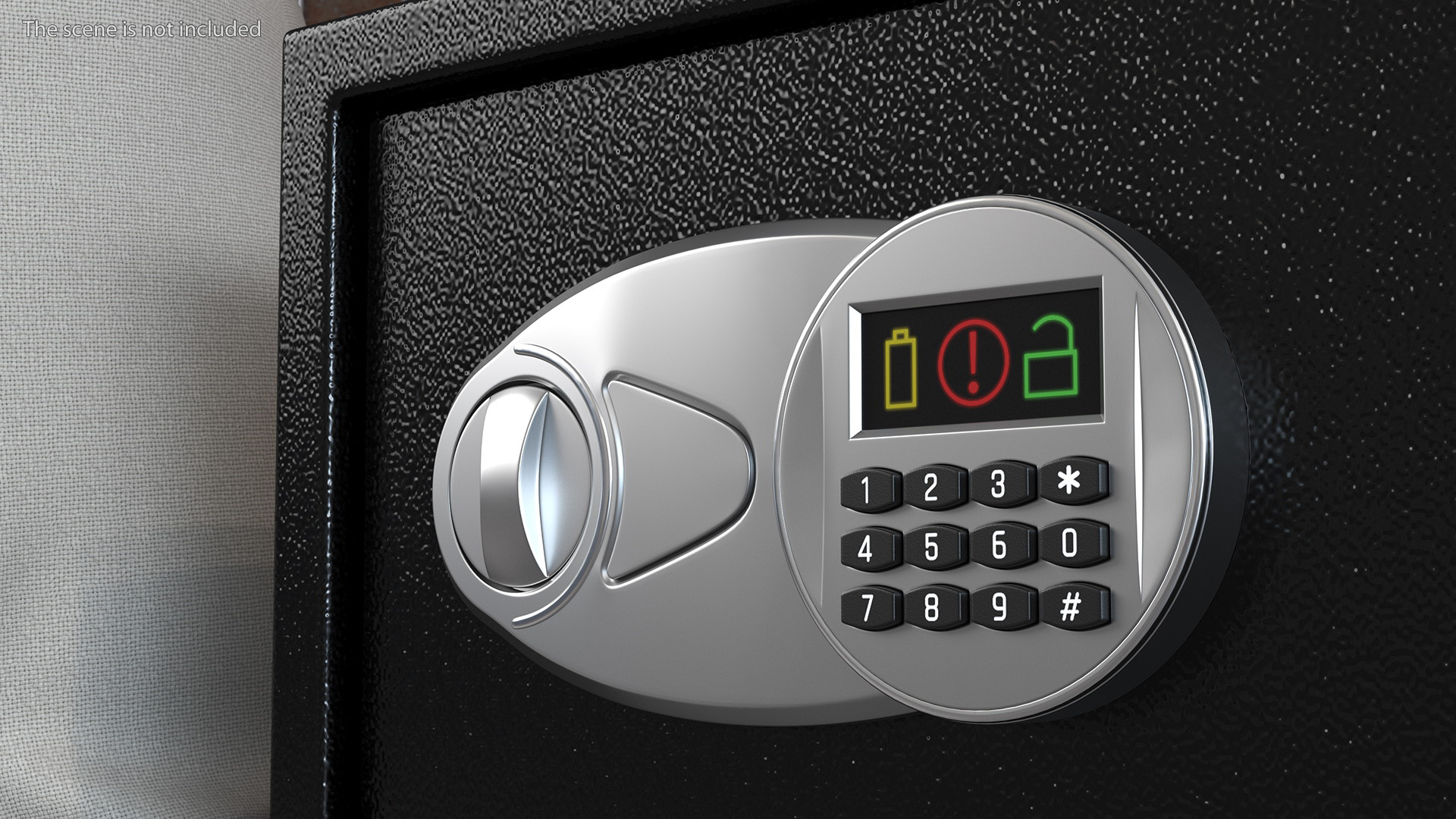 3D Digital safe with money model