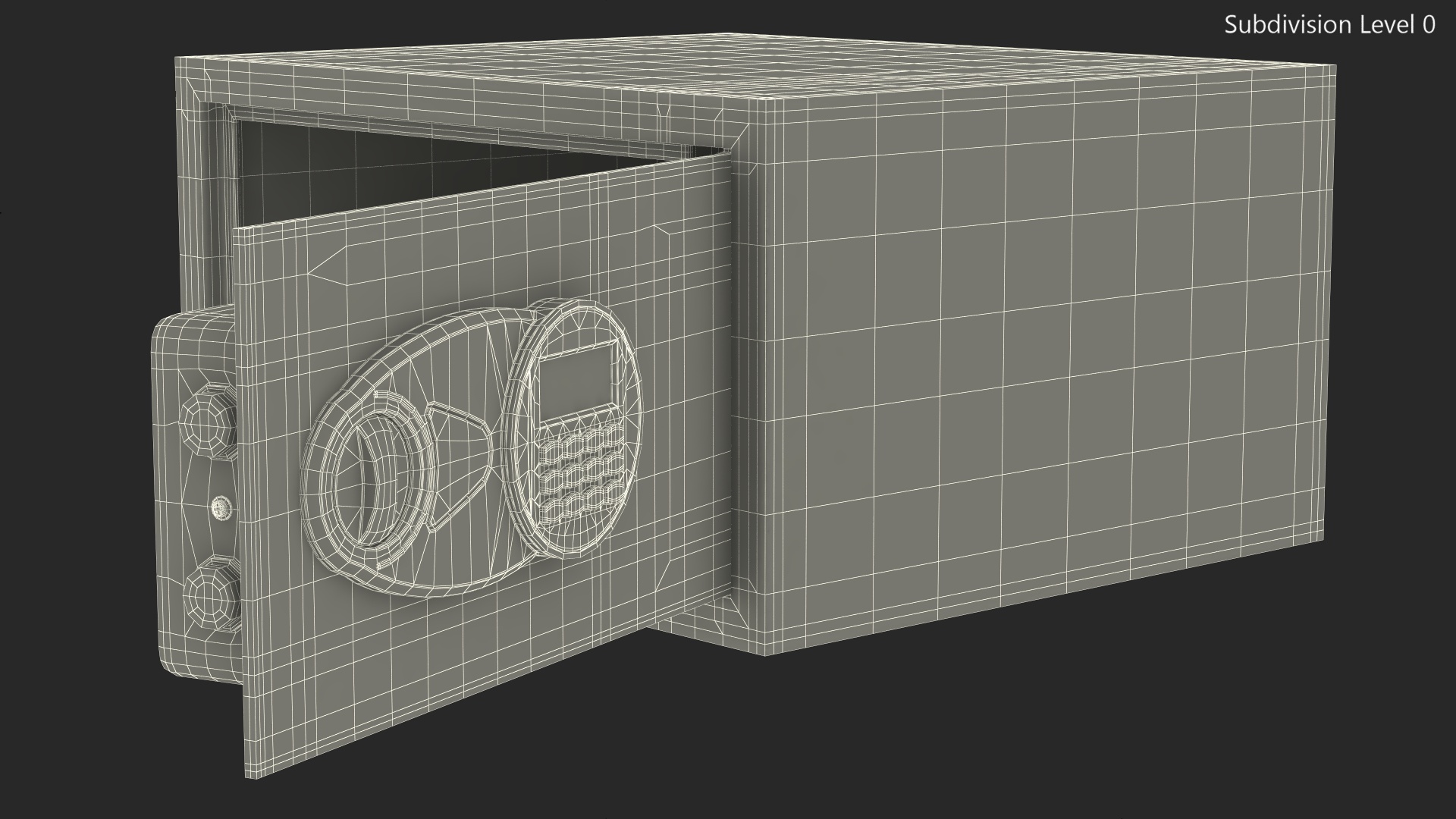 3D Digital safe with money model
