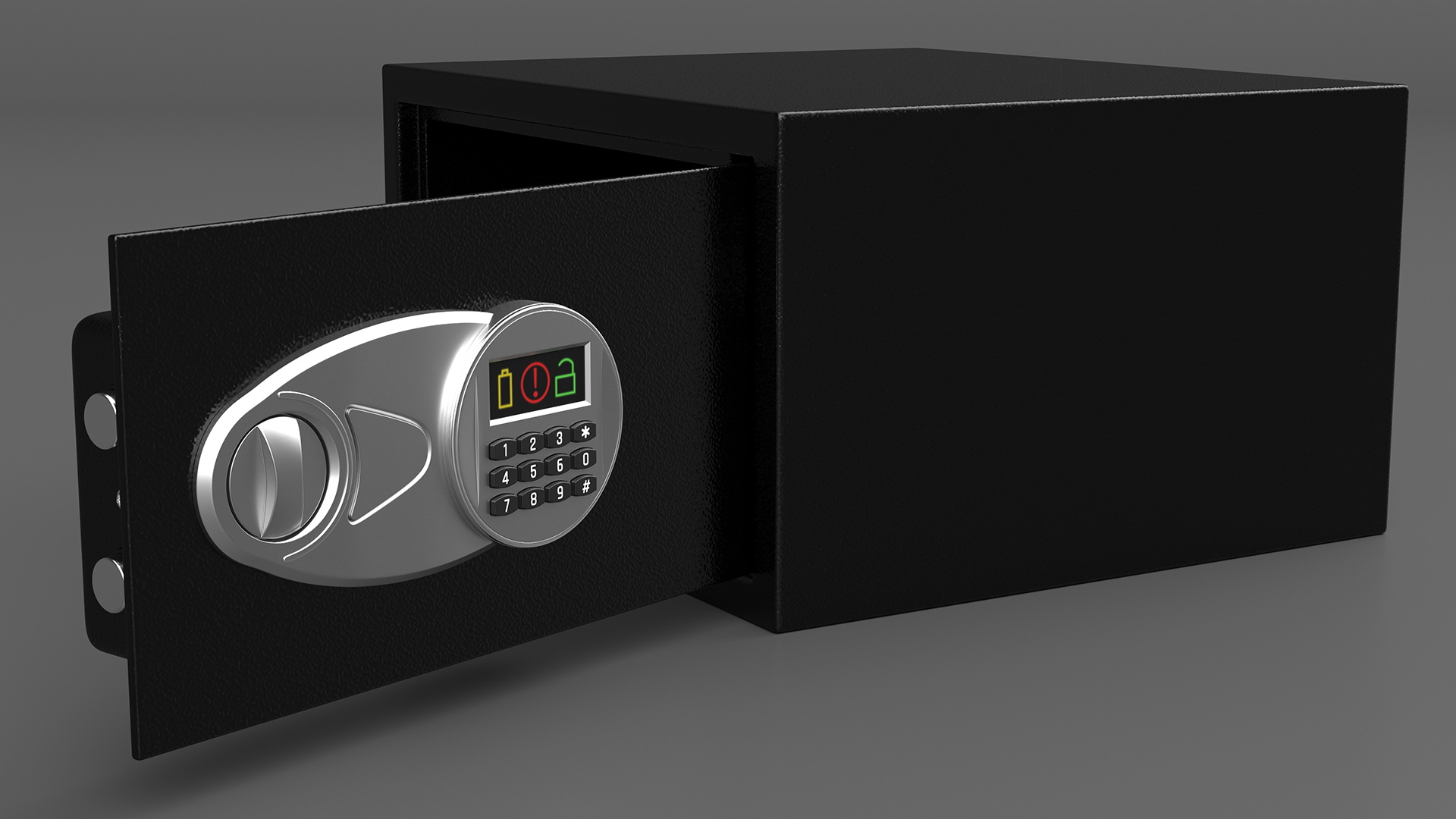 3D Digital safe with money model