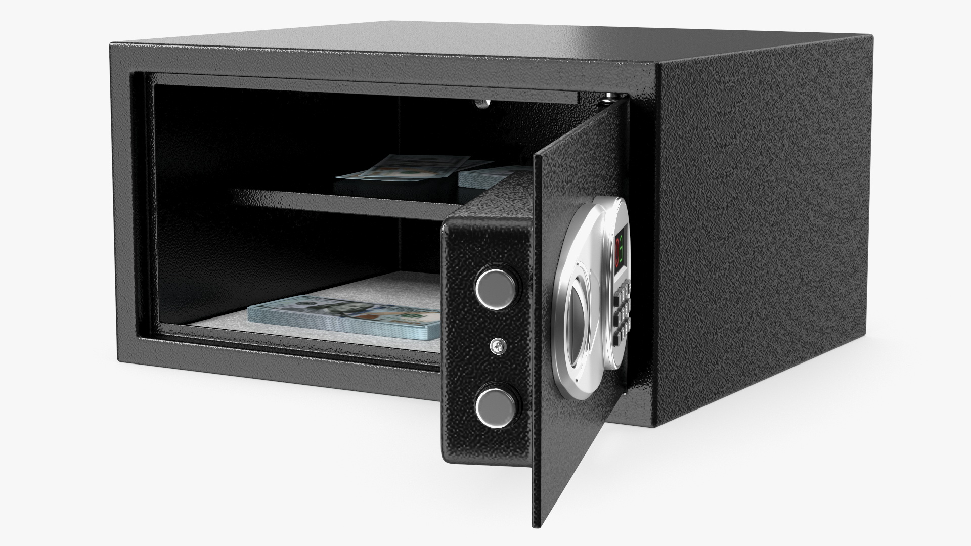 3D Digital safe with money model