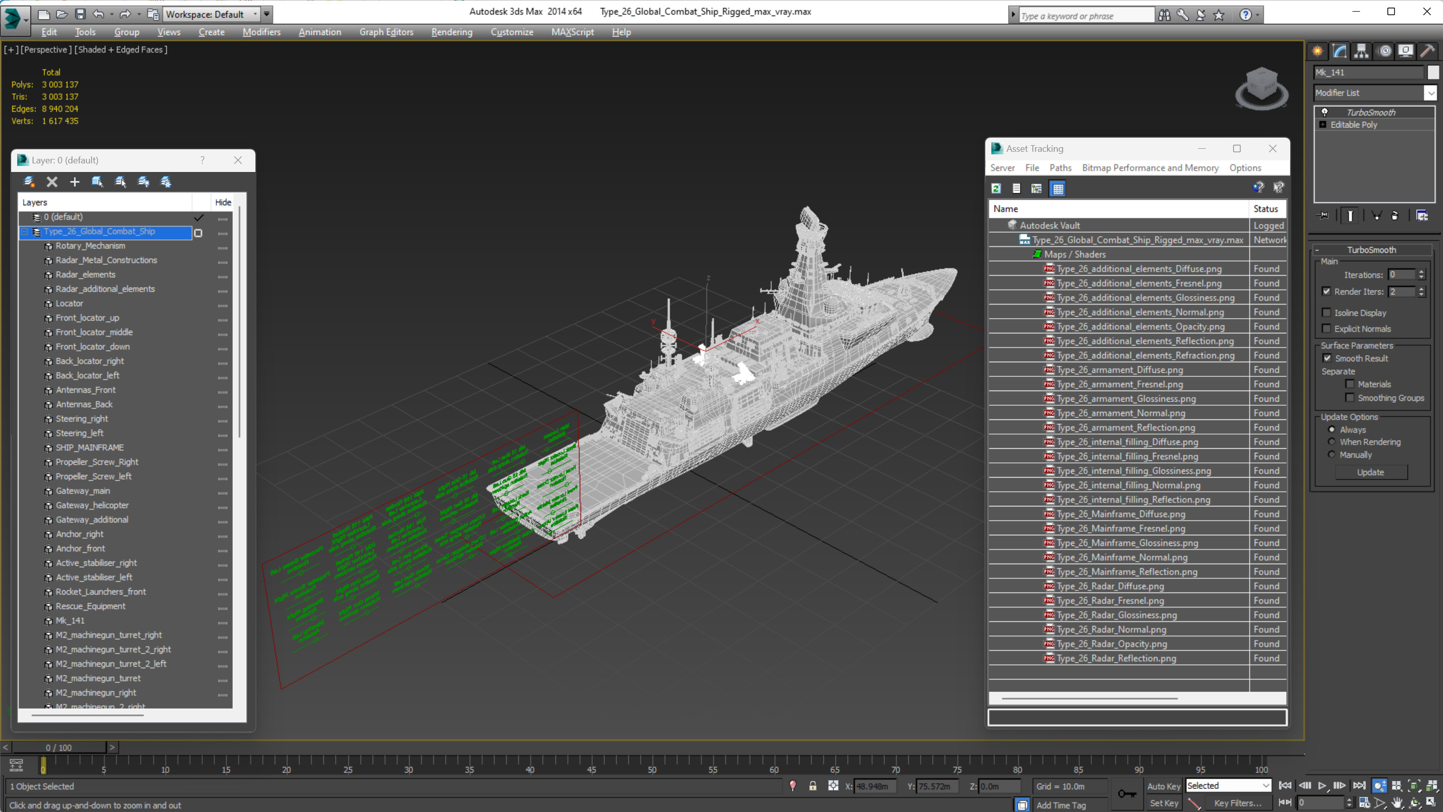 3D Type 26 Global Combat Ship Rigged model