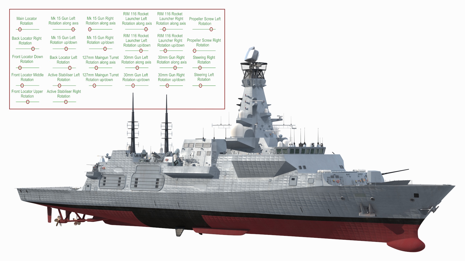 3D Type 26 Global Combat Ship Rigged model