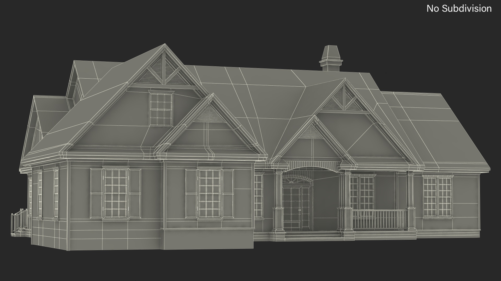 3D American House with Garage Yellow model
