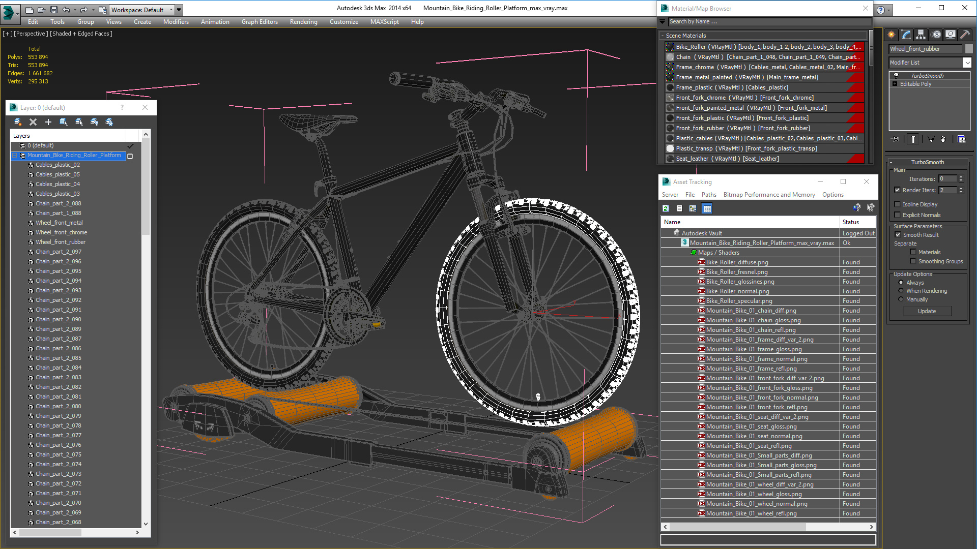 3D Mountain Bike Riding Roller Platform