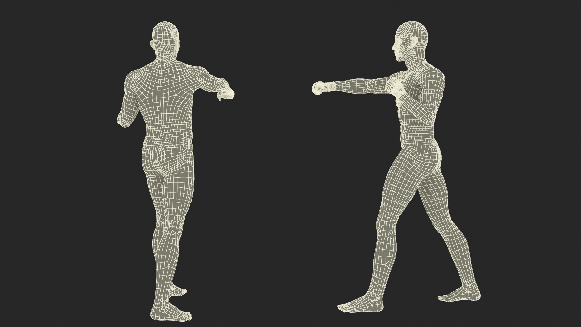 UFC MMA Fighter in Kicking Stance Sweaty Fur 3D model