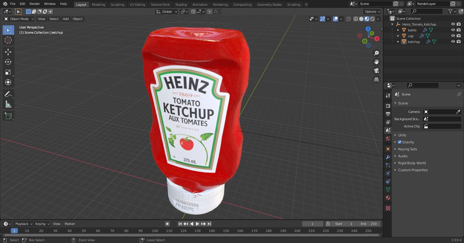 3D model Heinz Tomato Ketchup