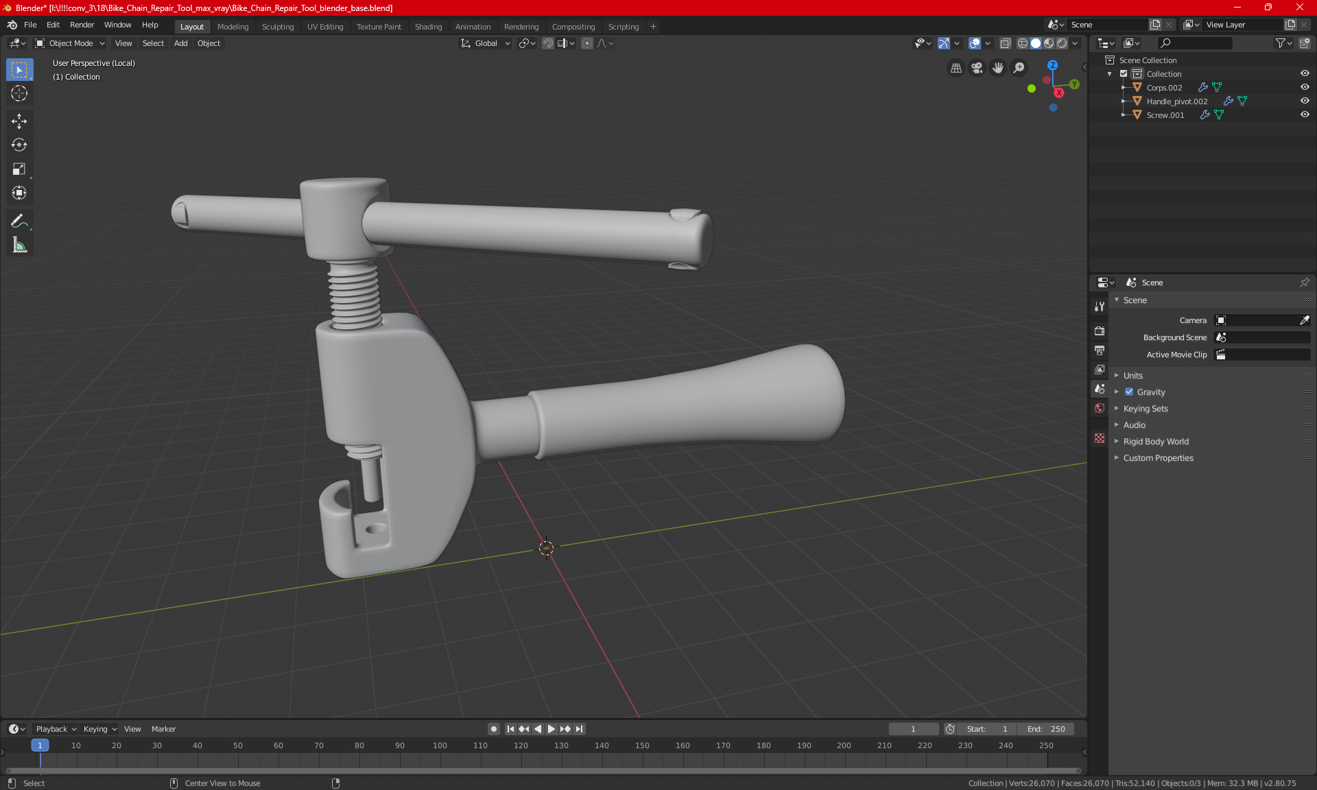 3D model Bicycle Chain Breaker Pro Bike Tool
