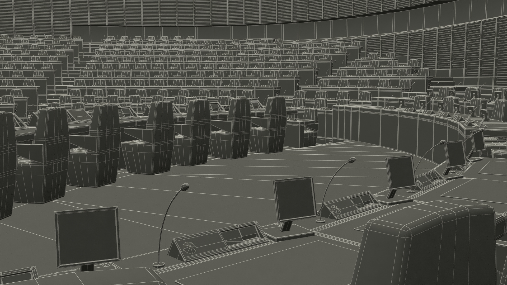 Parliament Chamber Interior 3D