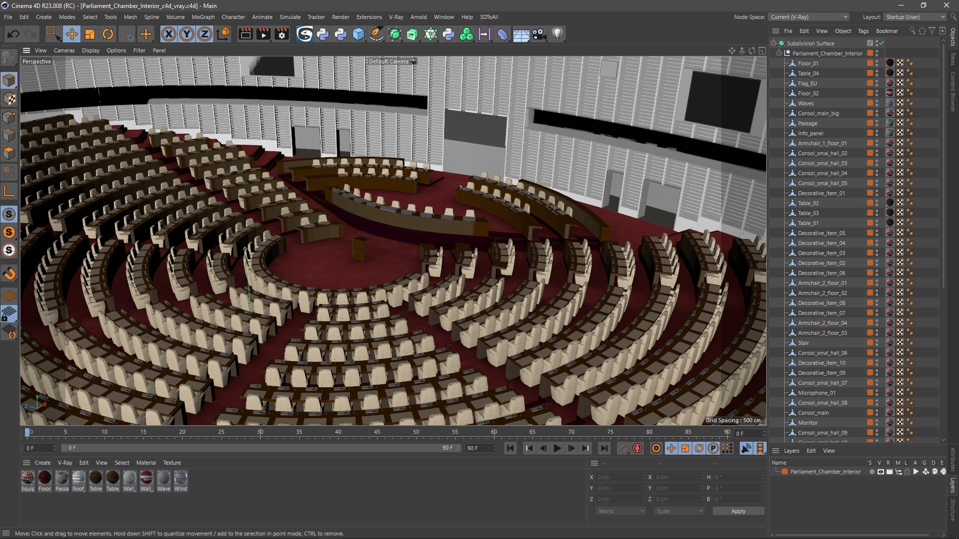 Parliament Chamber Interior 3D
