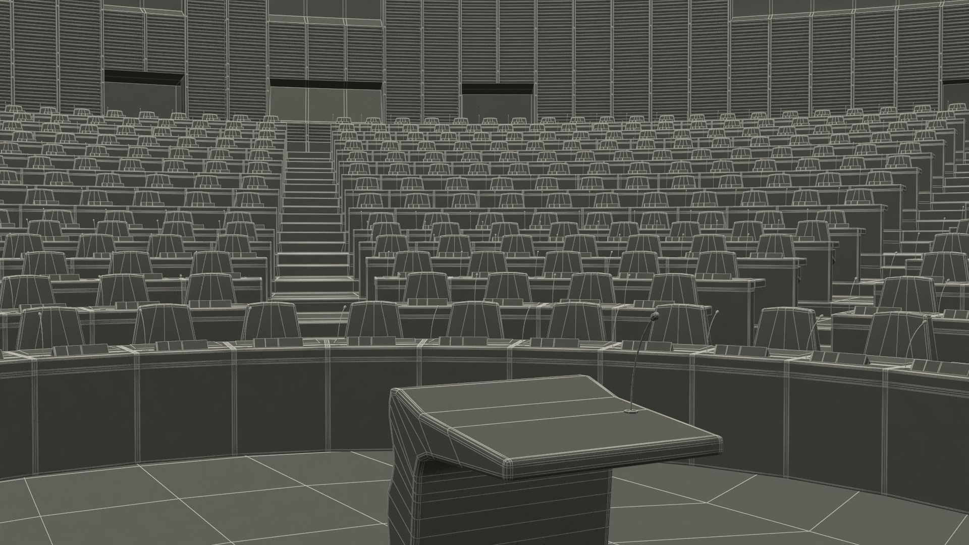Parliament Chamber Interior 3D