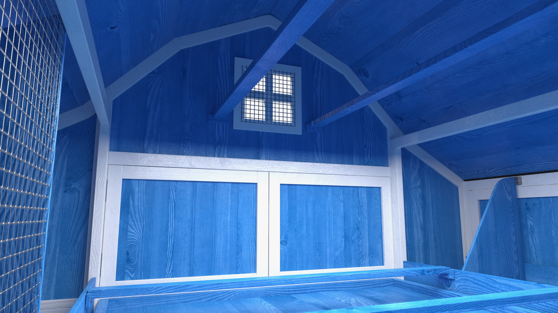 Chicken Coop Blue 3D