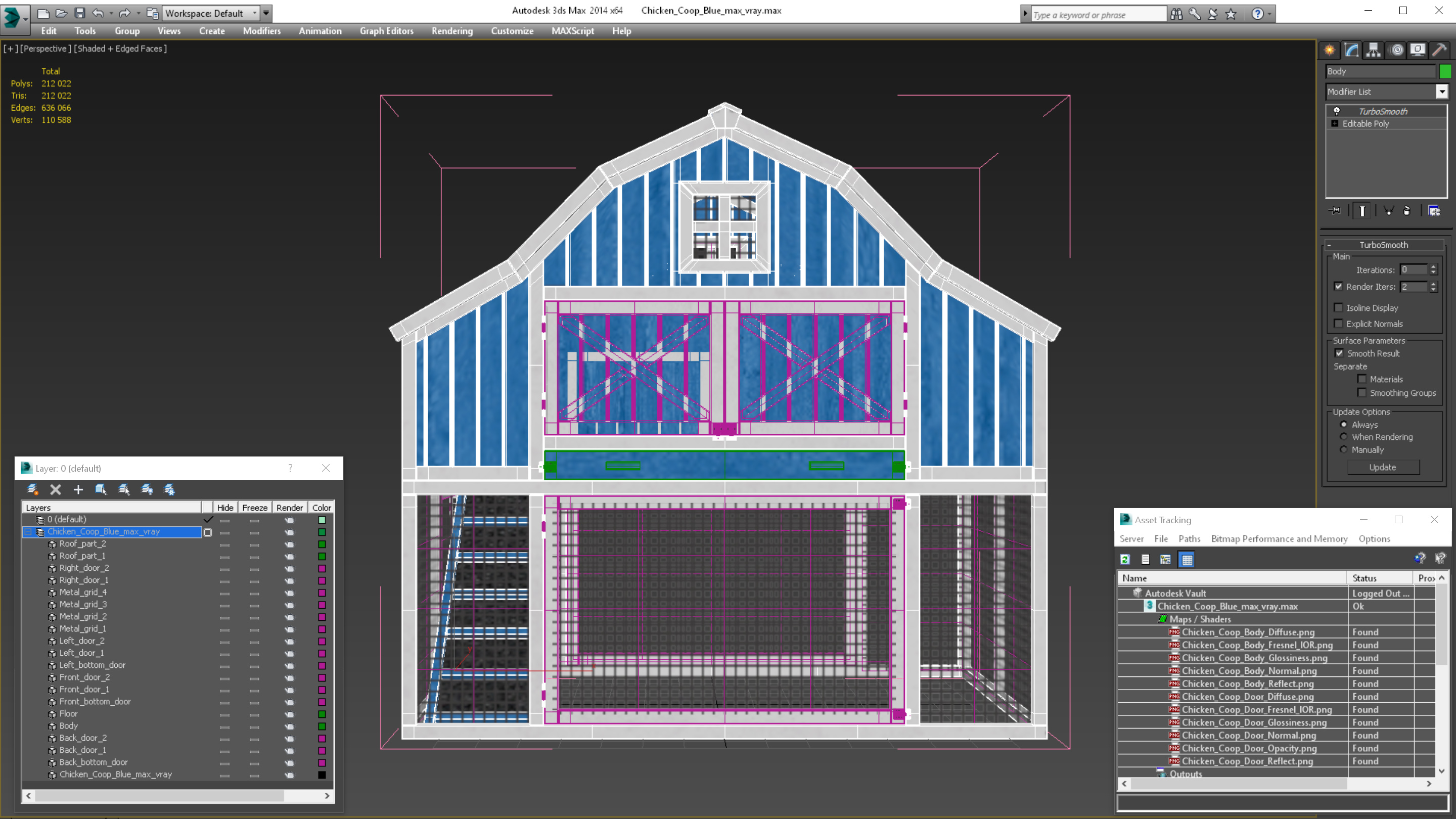 Chicken Coop Blue 3D