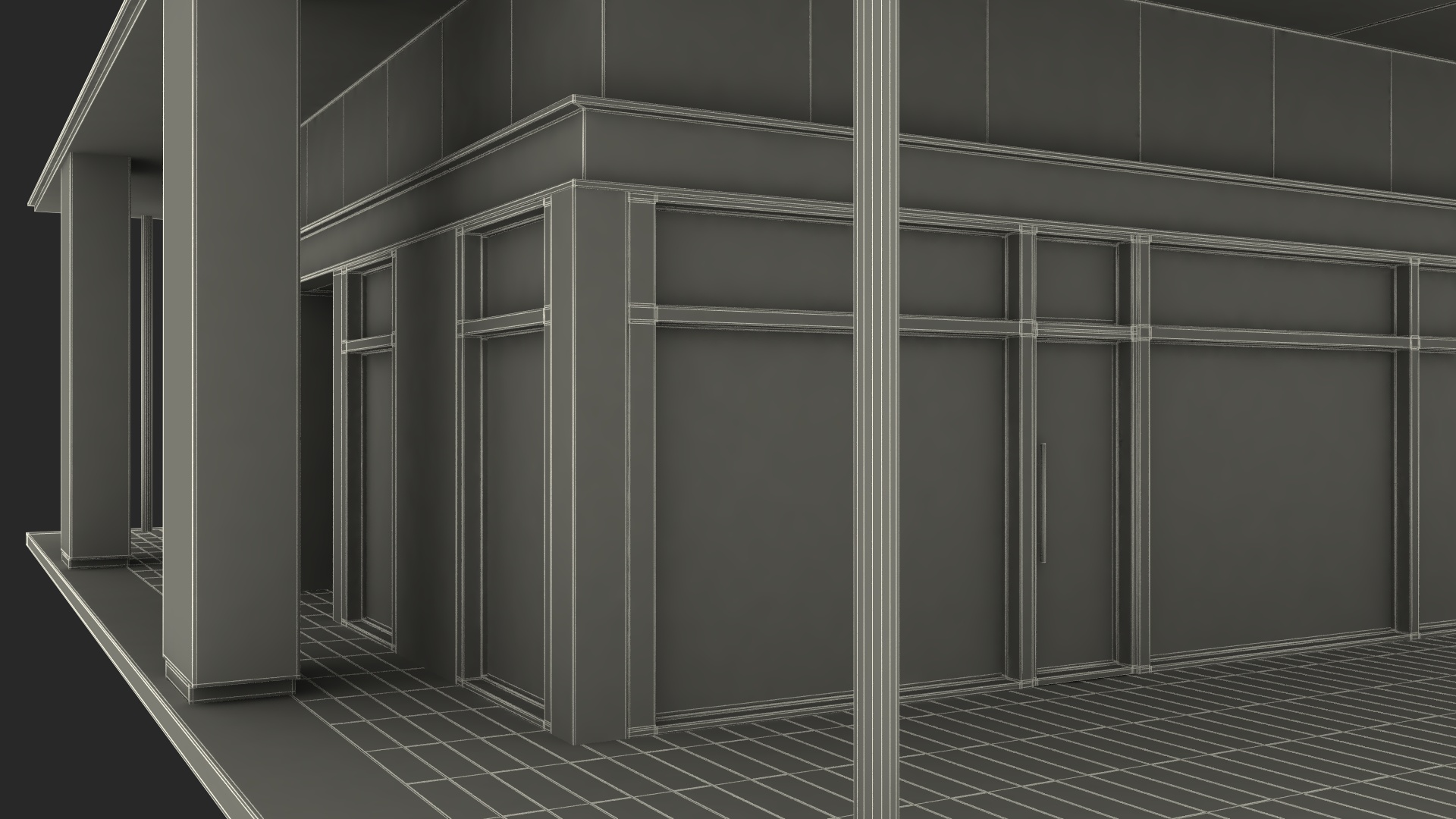 Designer House with Panoramic Windows 3D