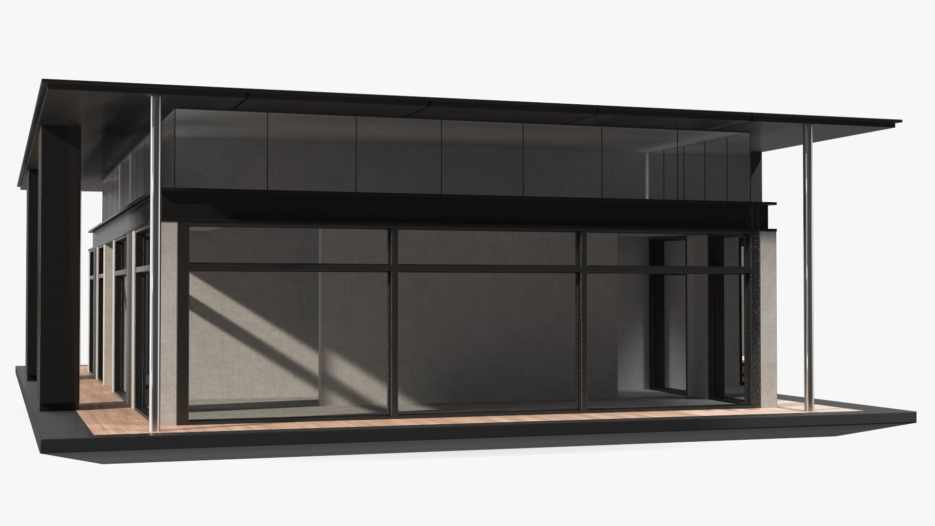 Designer House with Panoramic Windows 3D