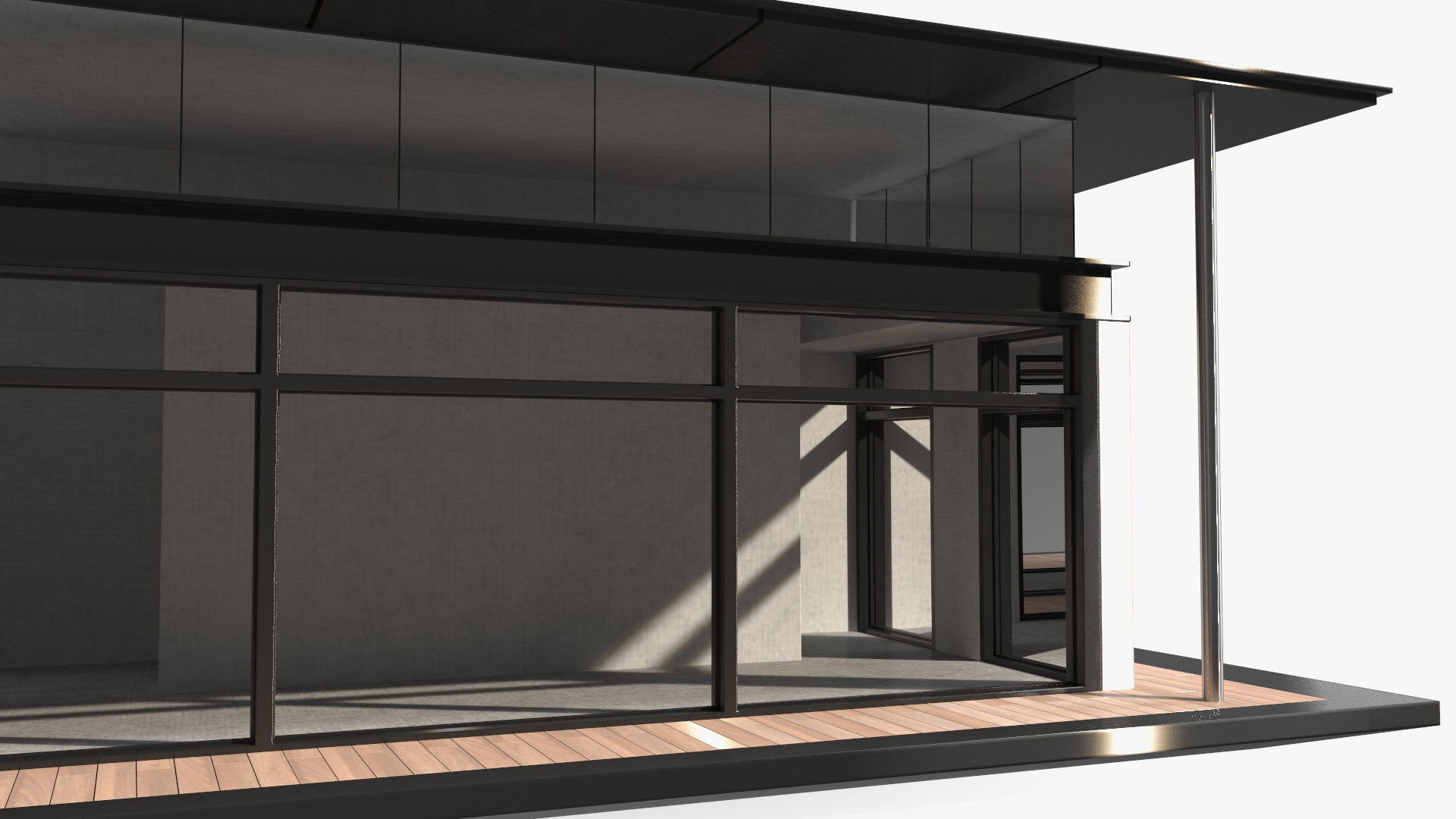 Designer House with Panoramic Windows 3D