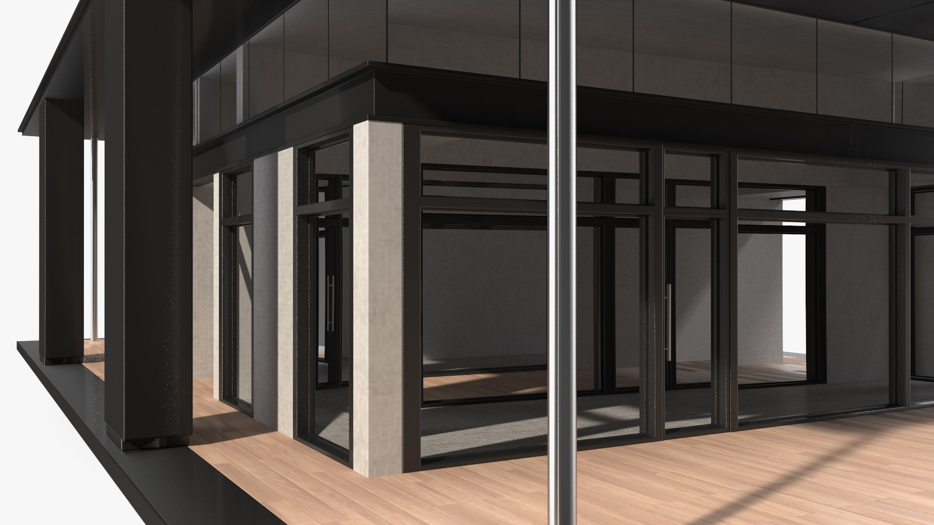 Designer House with Panoramic Windows 3D