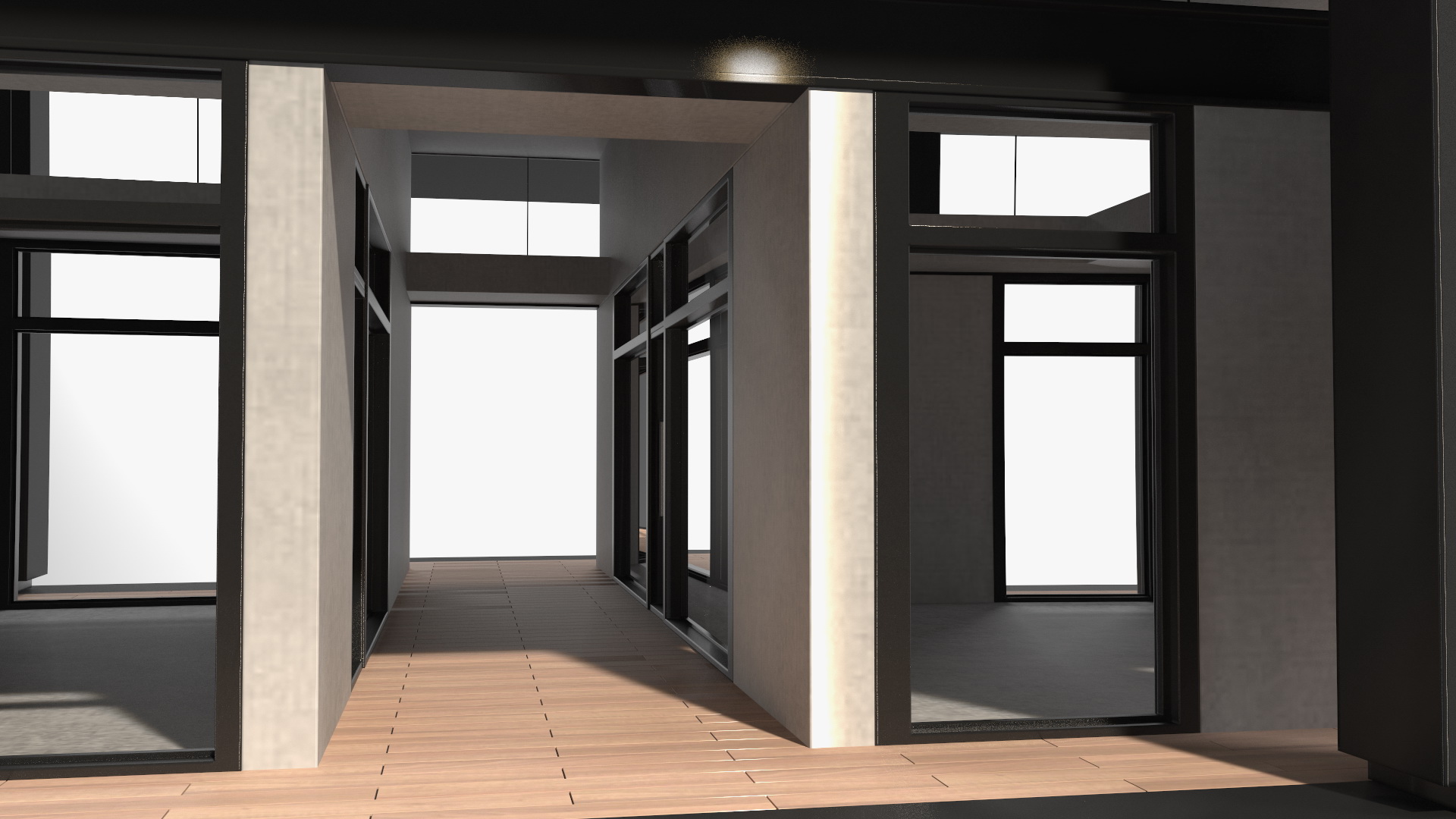 Designer House with Panoramic Windows 3D