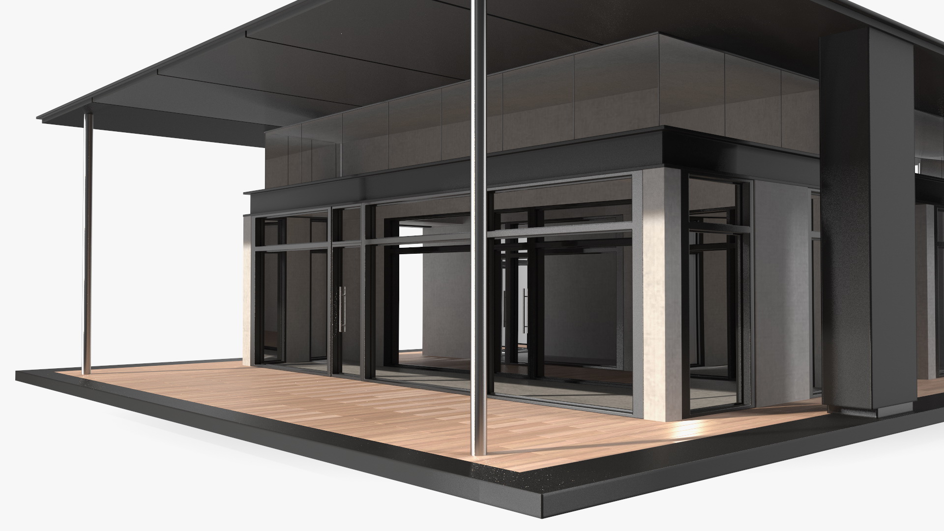 Designer House with Panoramic Windows 3D