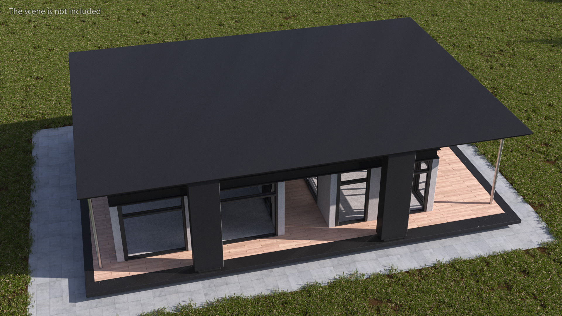 Designer House with Panoramic Windows 3D