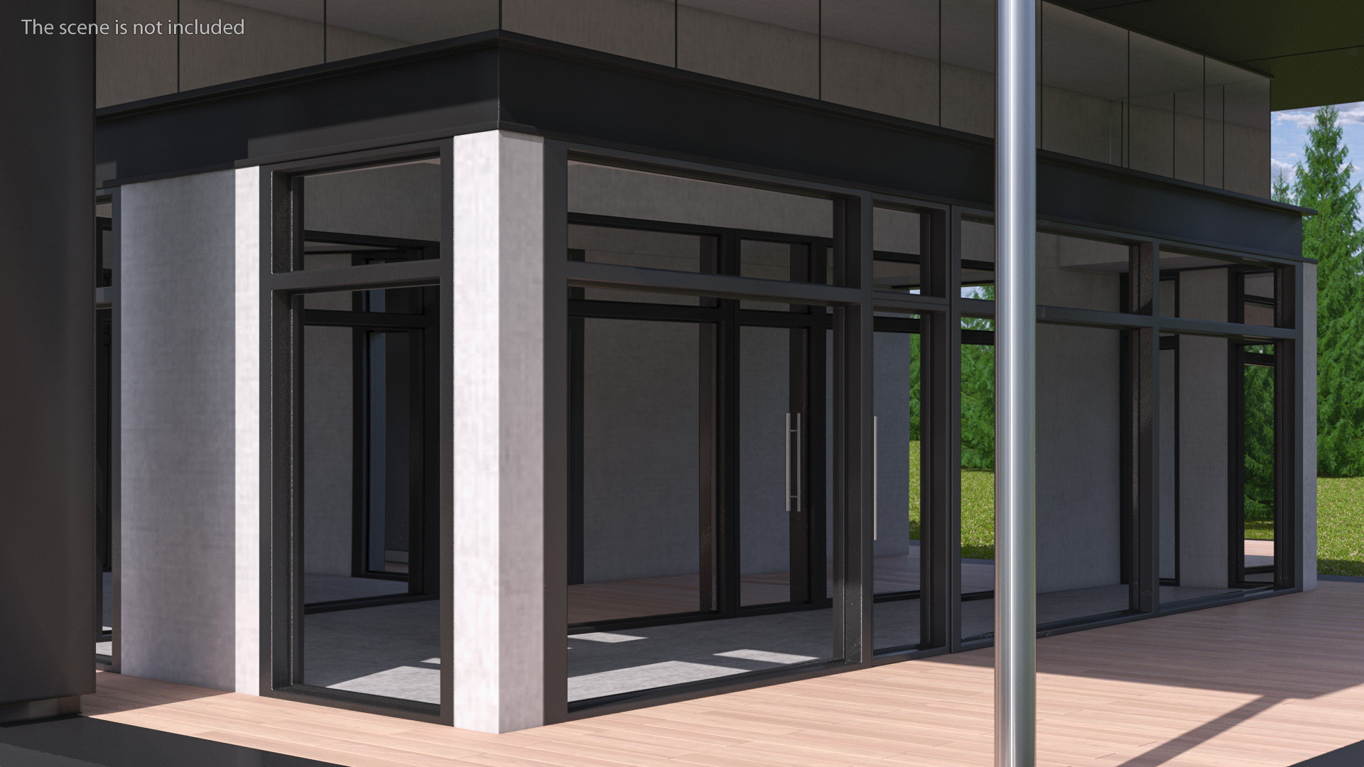 Designer House with Panoramic Windows 3D