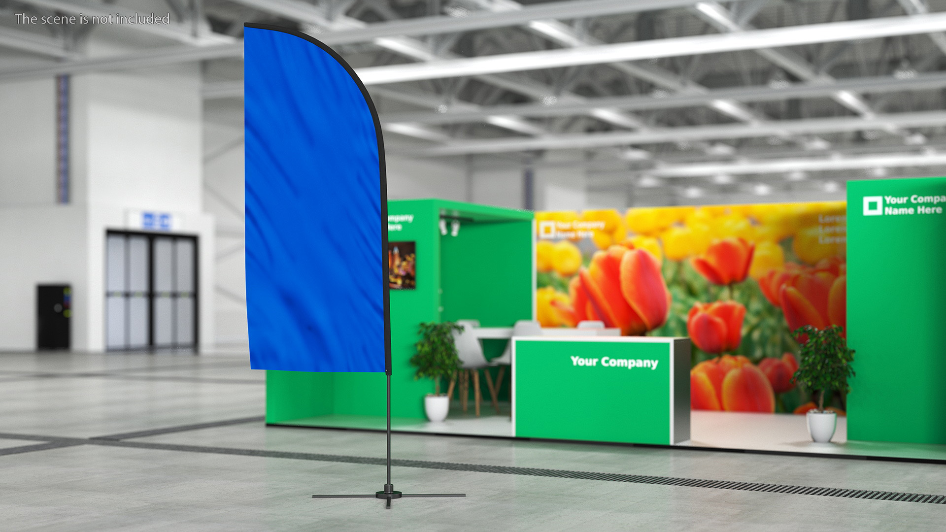 3D model Feather Flag Banner with Stand