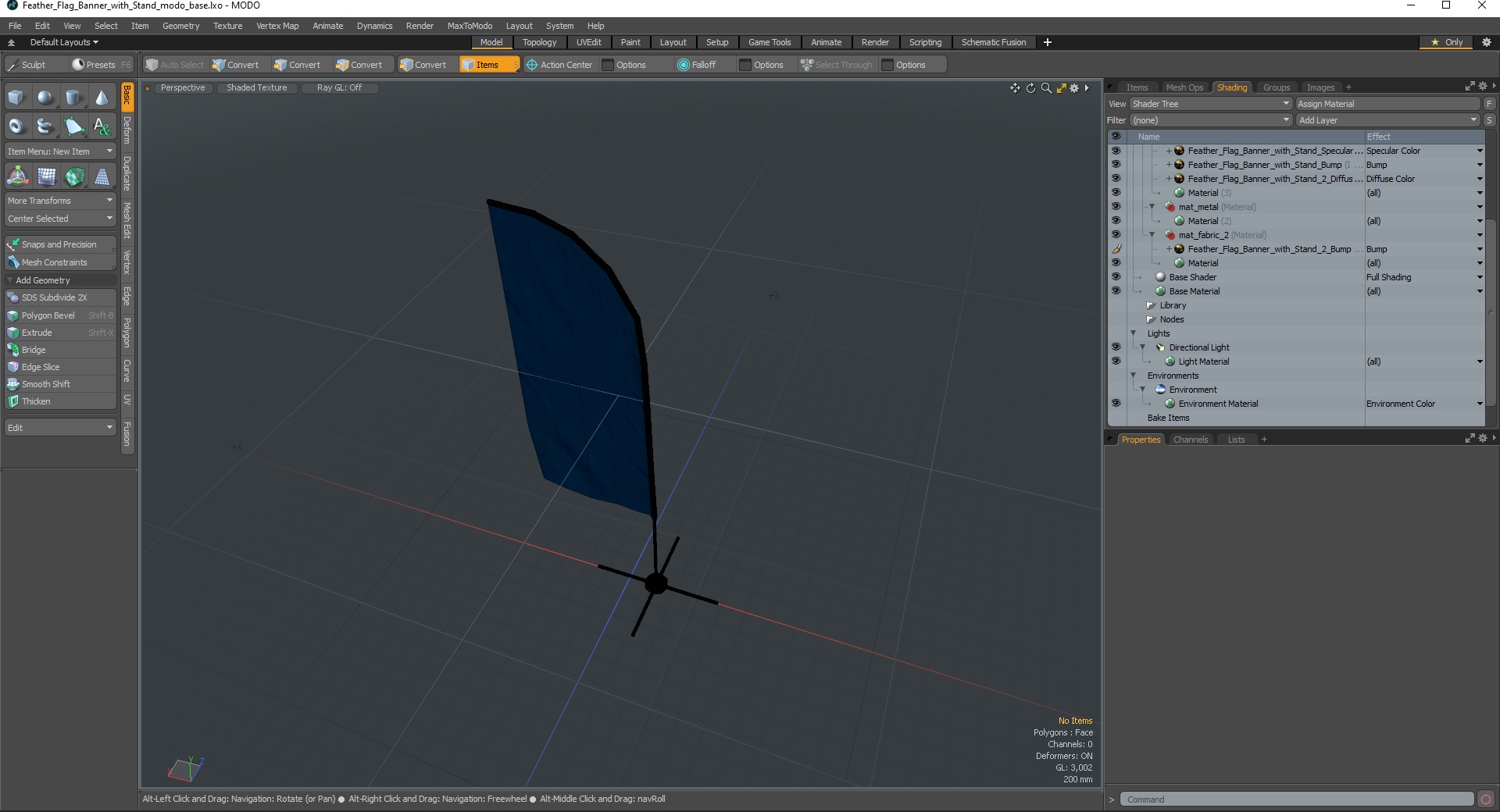 3D model Feather Flag Banner with Stand