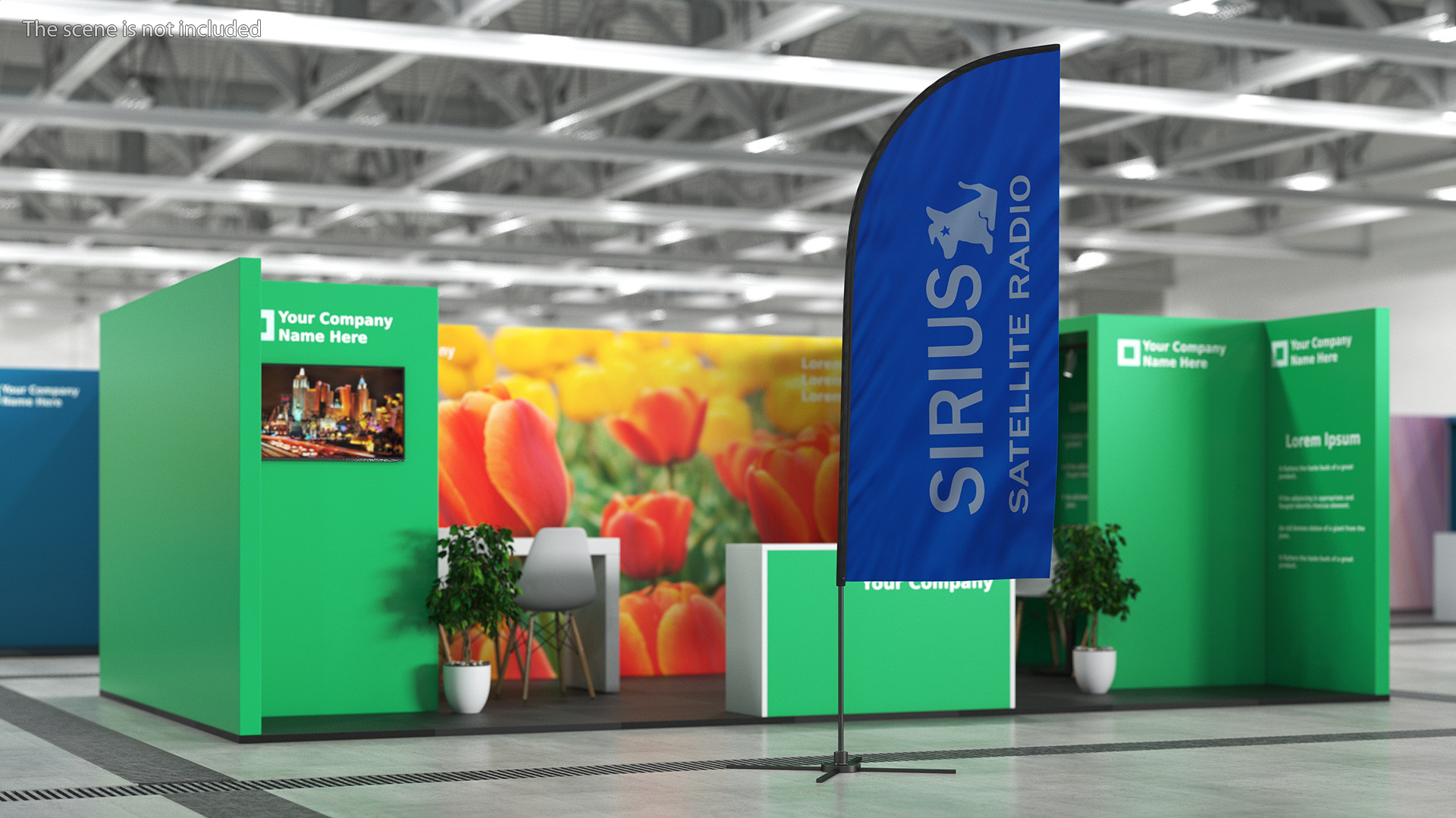 3D model Feather Flag Banner with Stand