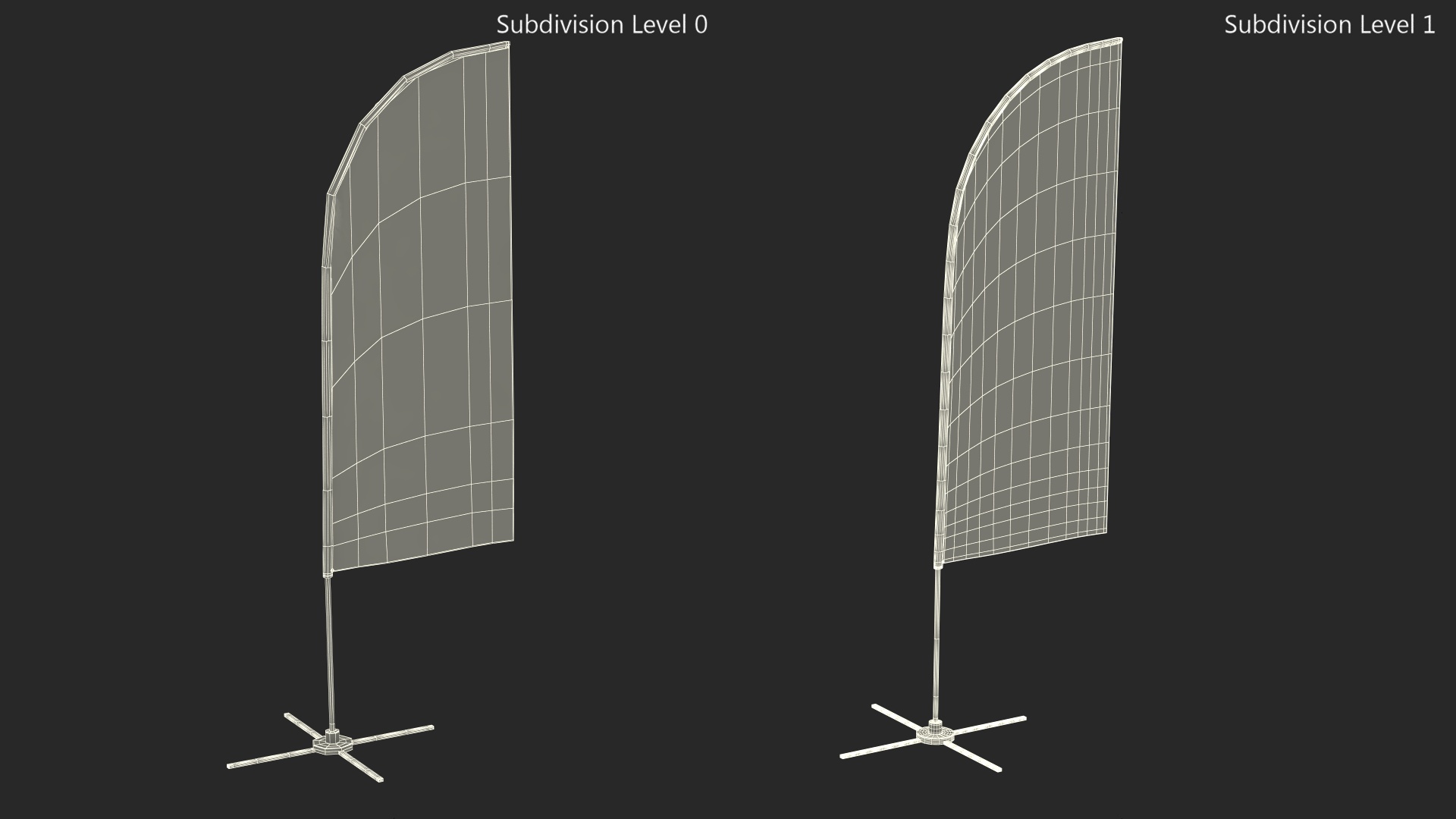 3D model Feather Flag Banner with Stand