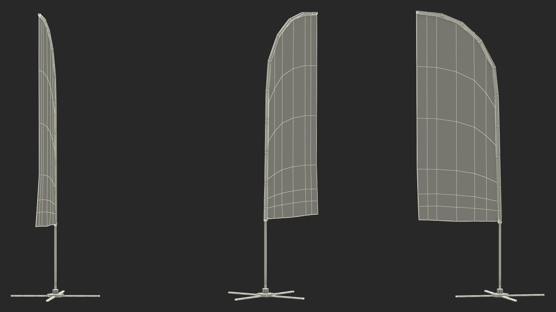 3D model Feather Flag Banner with Stand