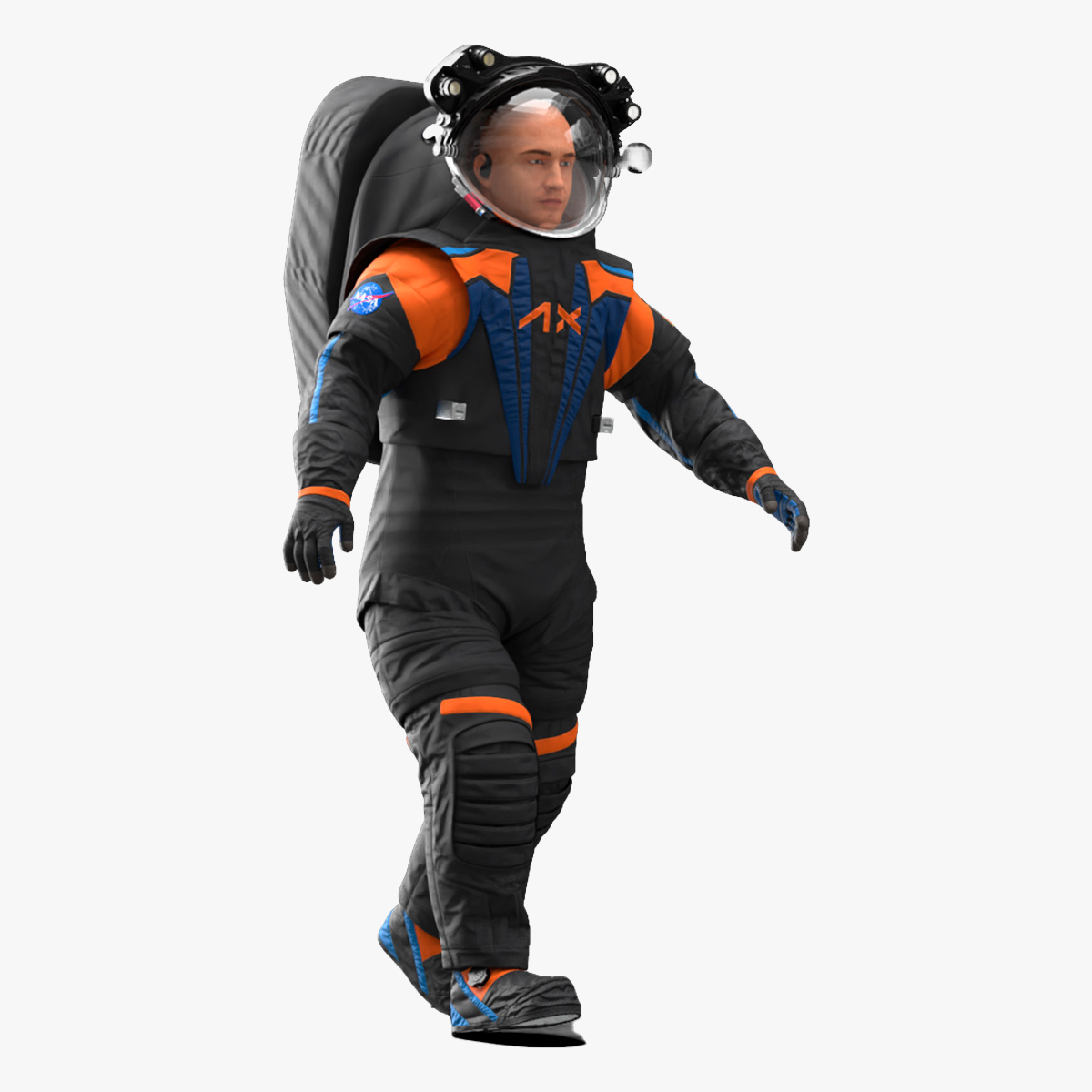 Astronaut Wearing NASA Axiom Spacesuit Rigged for Cinema 4D 3D model