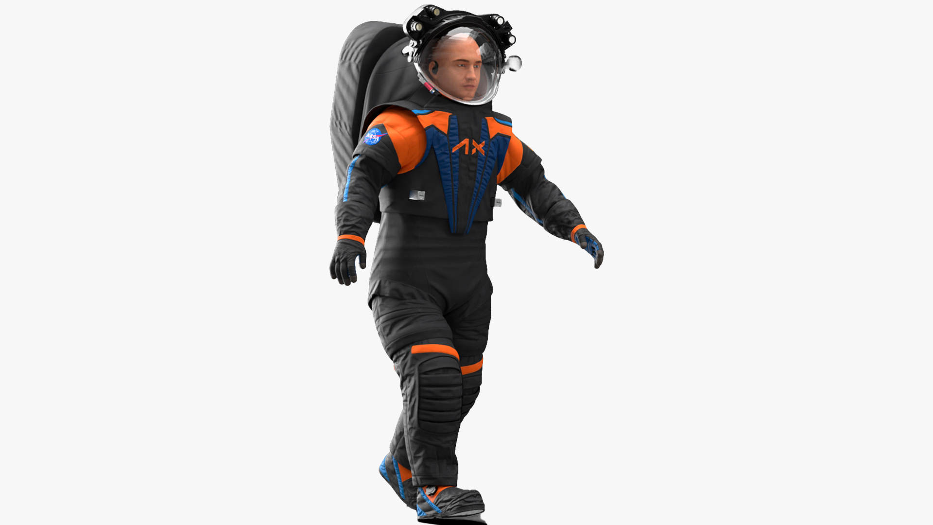 Astronaut Wearing NASA Axiom Spacesuit Rigged for Cinema 4D 3D model