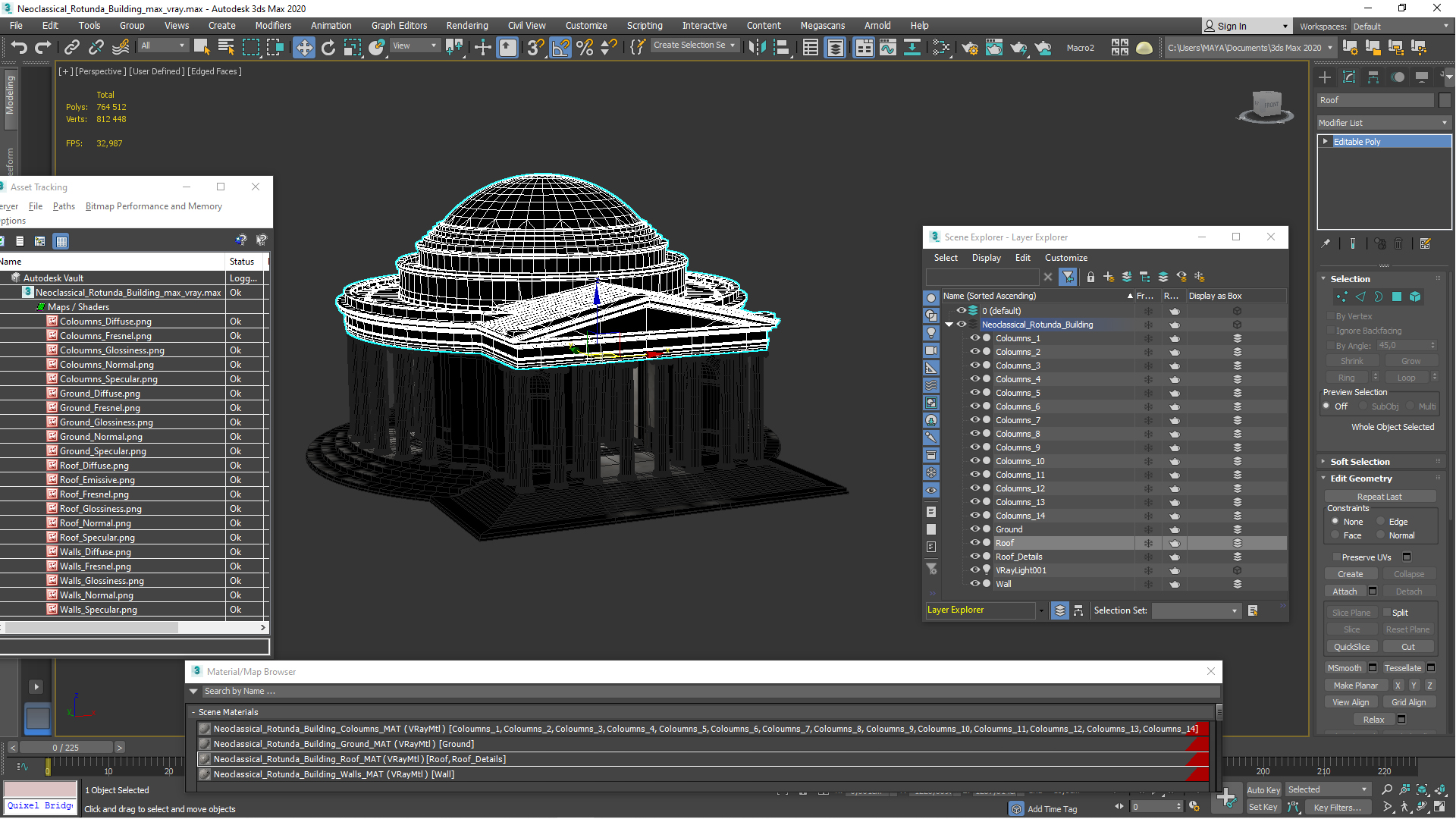 Neoclassical Rotunda Building 3D model