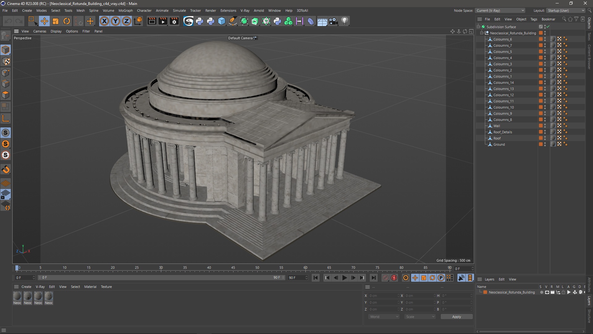 Neoclassical Rotunda Building 3D model