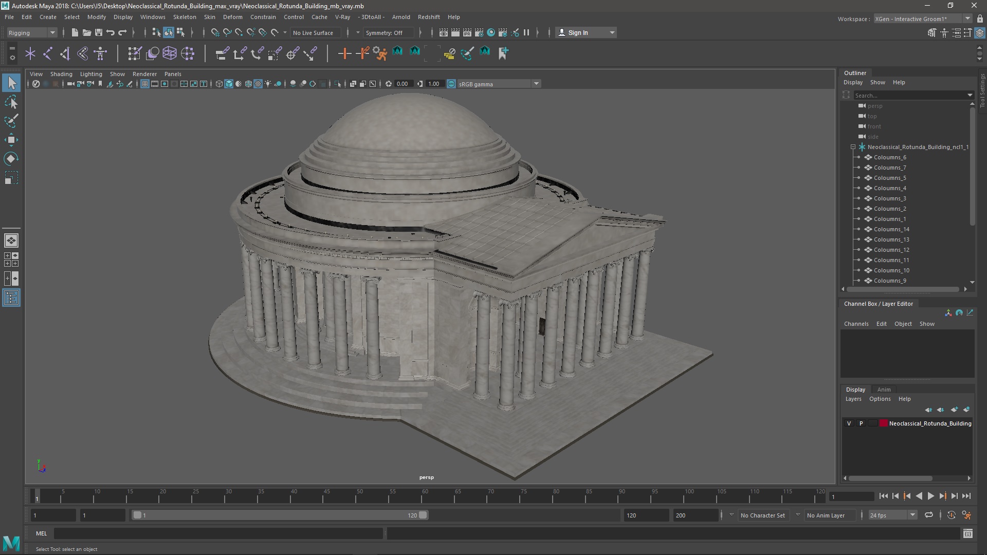 Neoclassical Rotunda Building 3D model