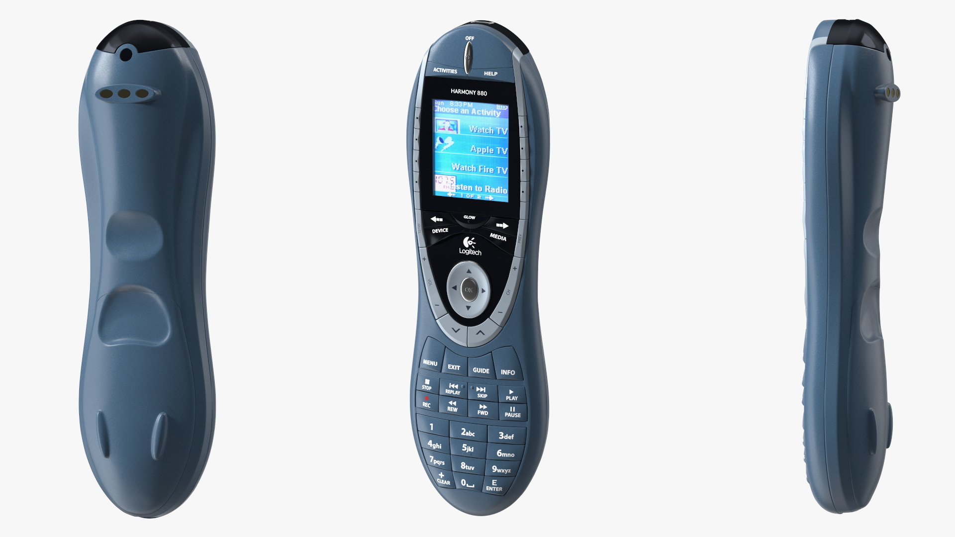 3D model Universal Remote Control Logitech Harmony 880 Blue