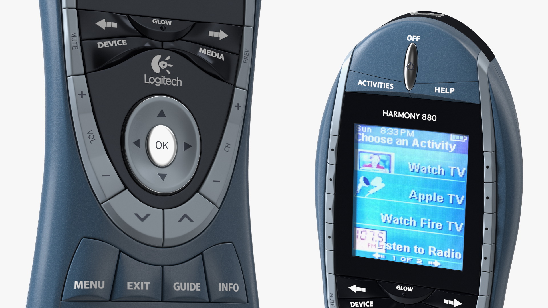 3D model Universal Remote Control Logitech Harmony 880 Blue