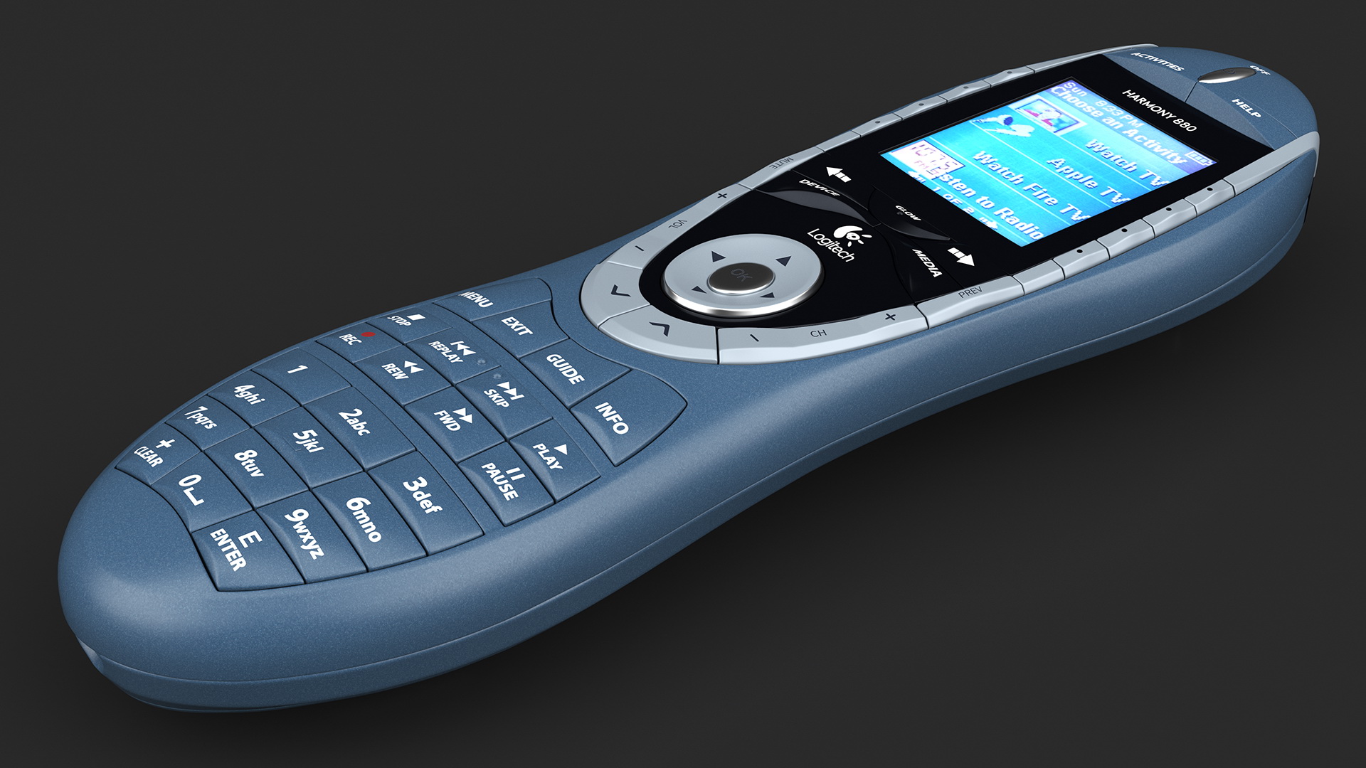 3D model Universal Remote Control Logitech Harmony 880 Blue