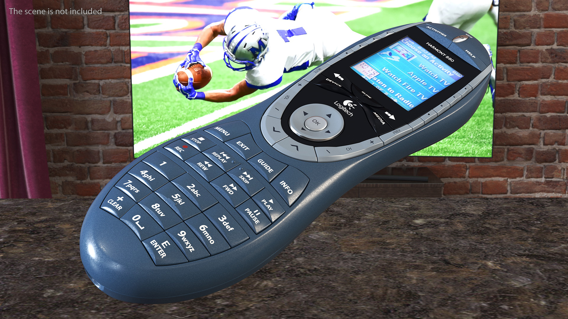 3D model Universal Remote Control Logitech Harmony 880 Blue