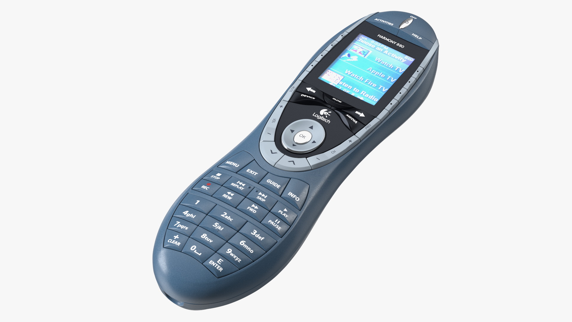 3D model Universal Remote Control Logitech Harmony 880 Blue