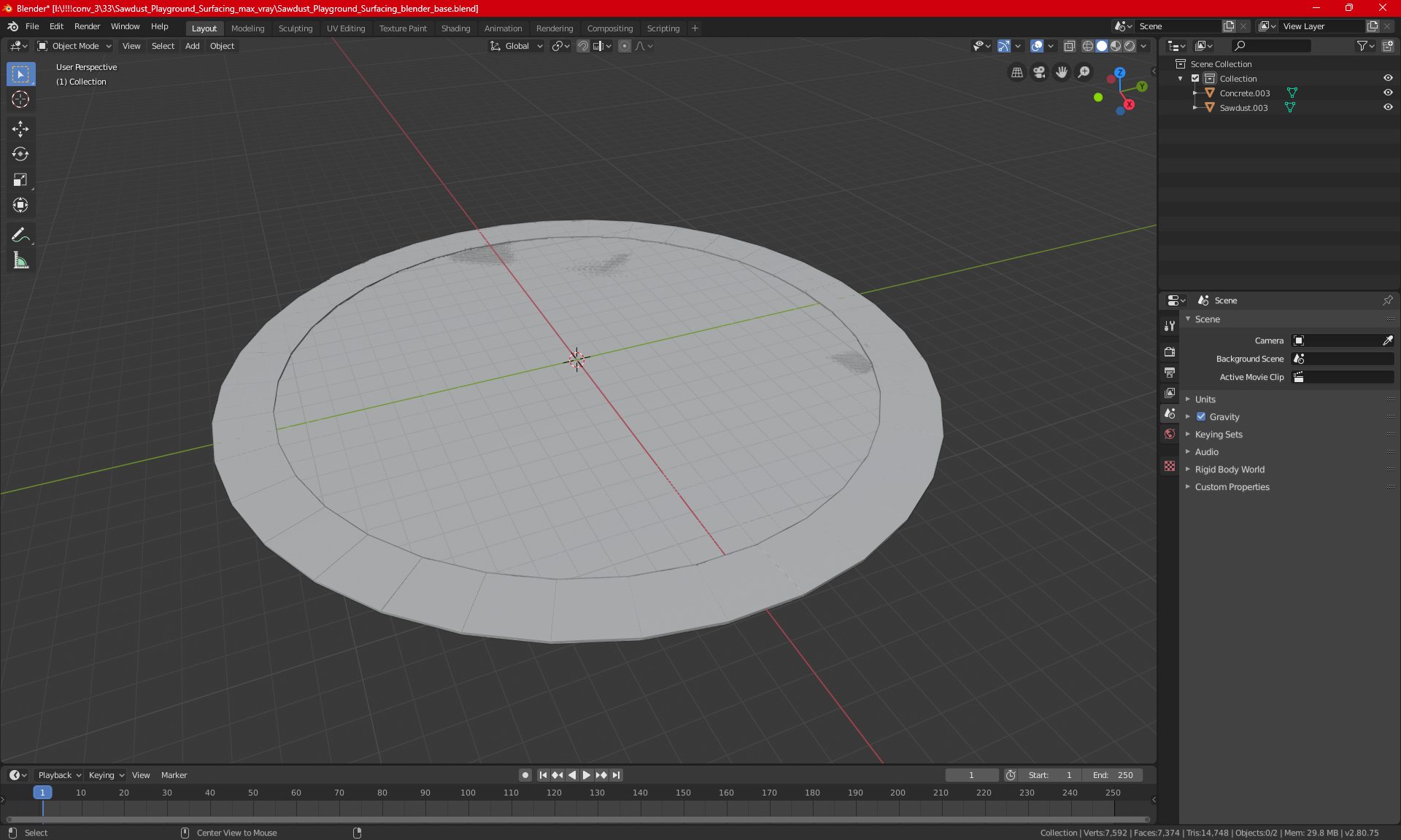 3D Sawdust Playground Surfacing model