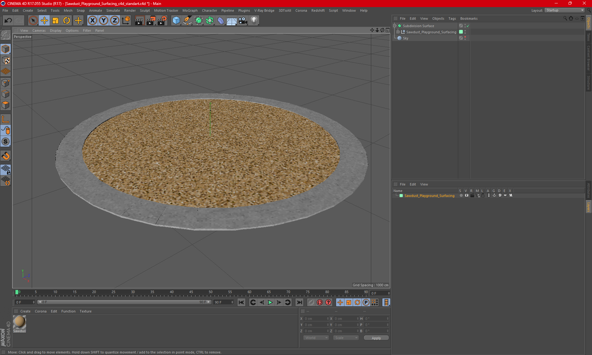 3D Sawdust Playground Surfacing model