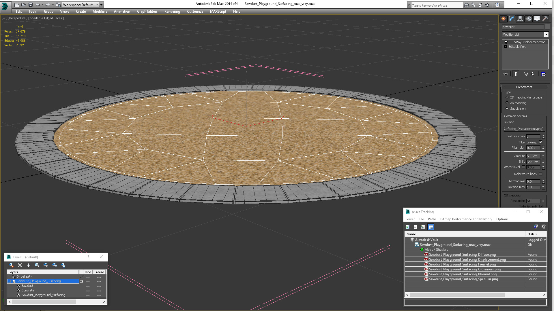 3D Sawdust Playground Surfacing model
