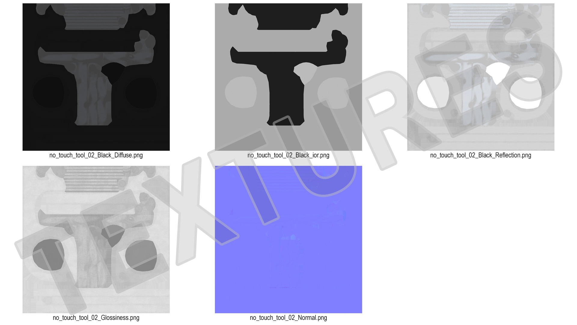 3D No Touch Tool Keychain Black model