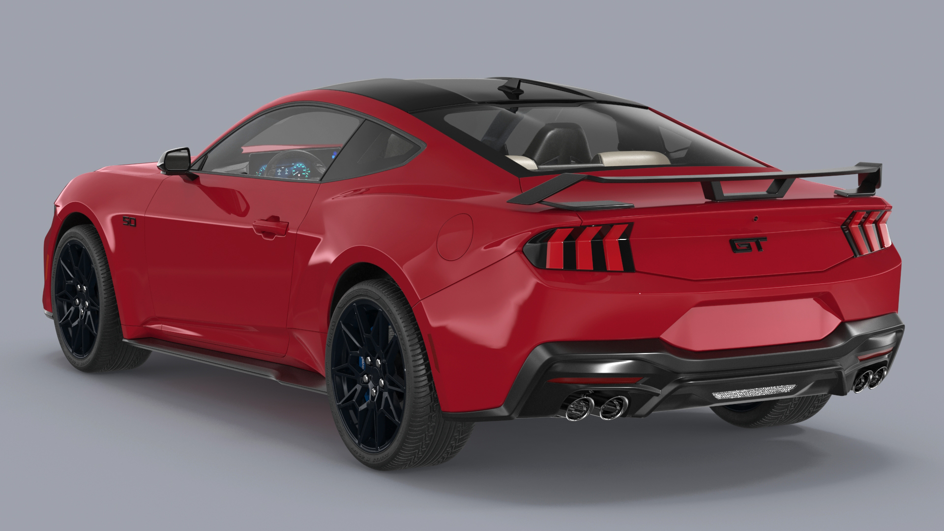 3D Ford Mustang 2024 Red